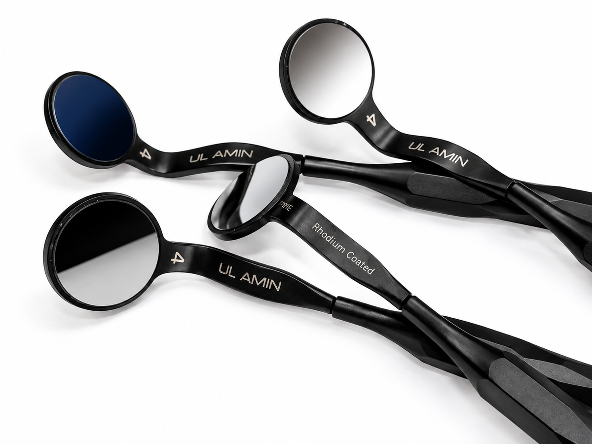 Dental Mouth Mirror Black Edition - Set Of 4 Pieces