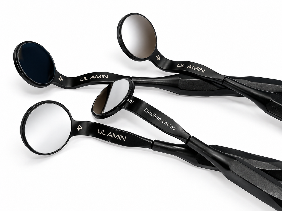 Dental Mouth Mirror Black Edition - Set Of 4 Pieces