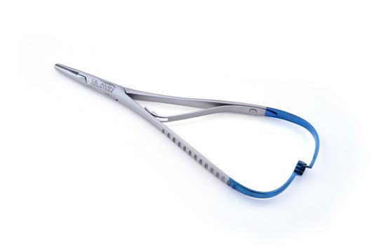 UL AMIN TC Mathieu Needle Holder 14cm 18cm Serrated Tips Dental Instrument Tungsten Carbide Blue Stainless Steel CE