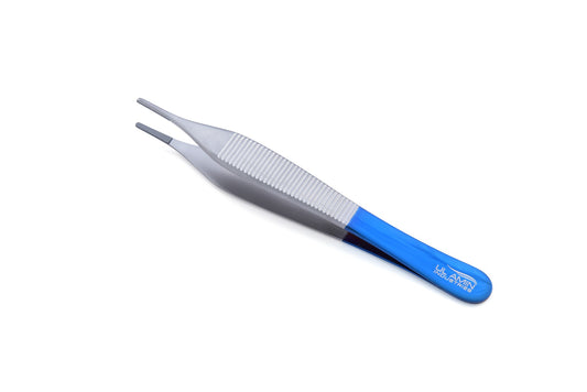 UL AMIN TC Adson Tissue Forceps Pliers Tweezers Dressing 4.75" 12cm Dental Surgical Instrument High Quality CE Stainless Steel - Blue Line