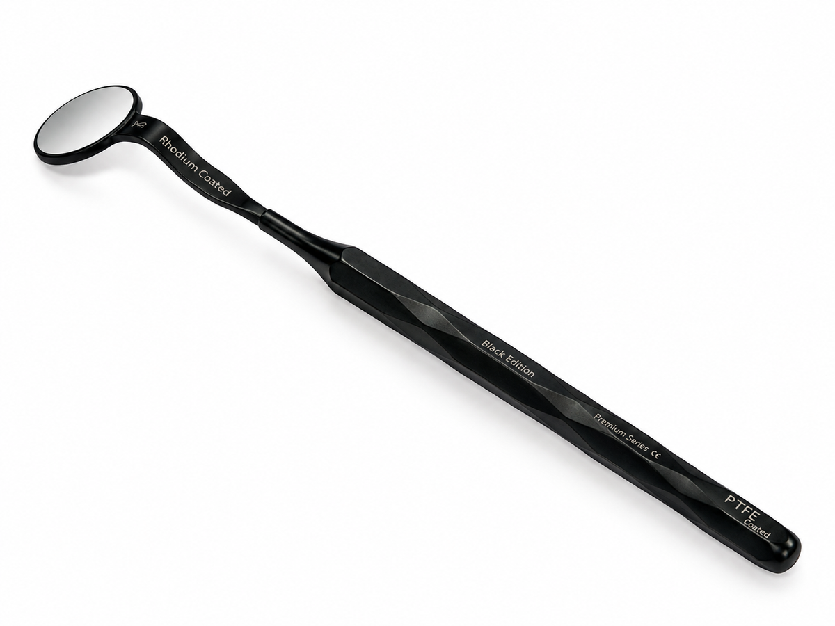 Dental Mouth Mirror With Handle Black Edition