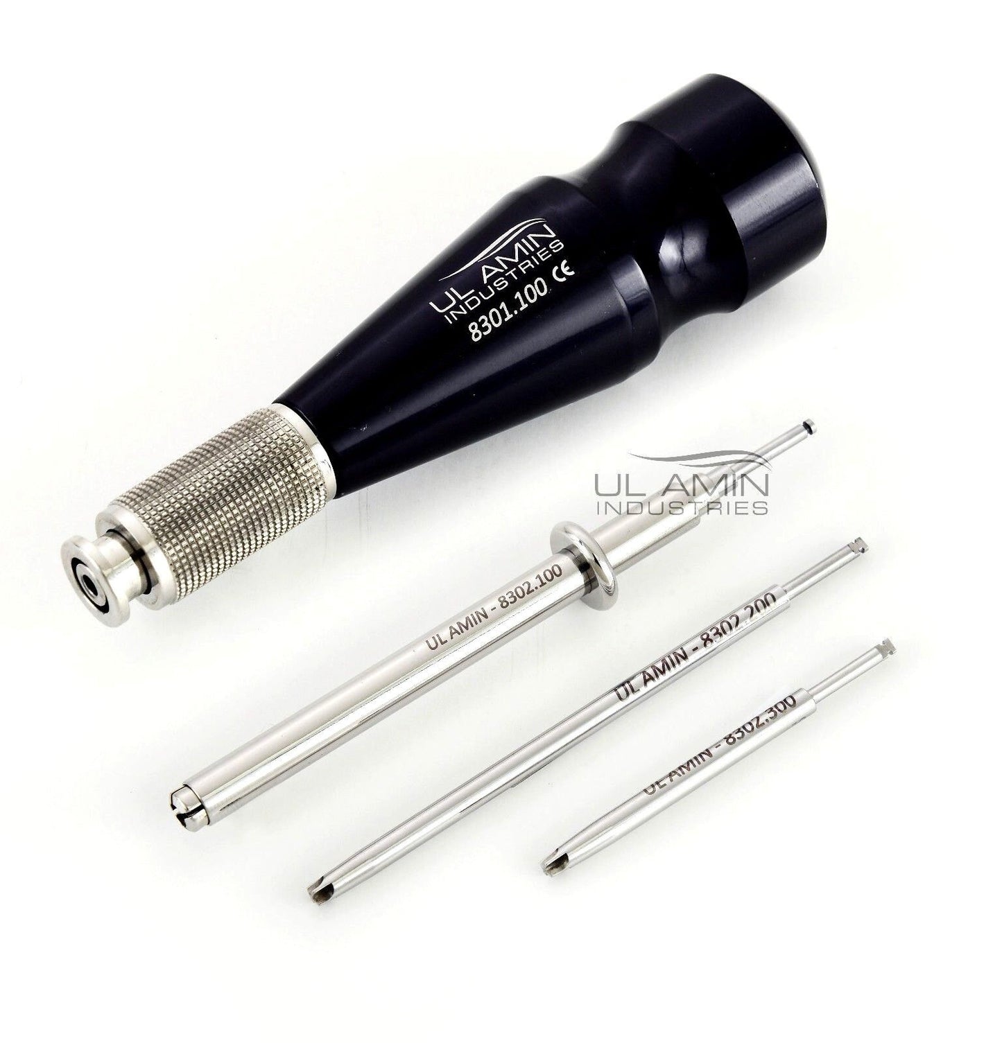 Maxillofacial Bone Fixation Screwdriver with Self Picking System Made of Medical Grade Aluminum and Stainless Steel.