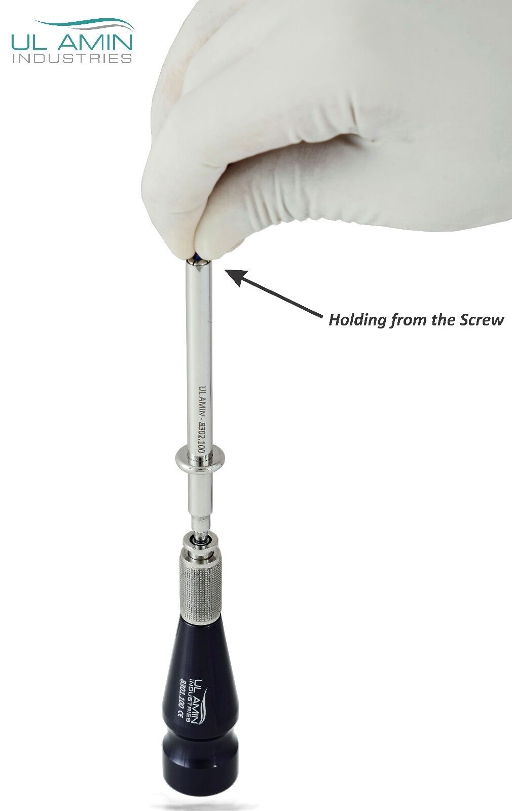 Maxillofacial Bone Fixation Screwdriver with Self Picking System Made of Medical Grade Aluminum and Stainless Steel.