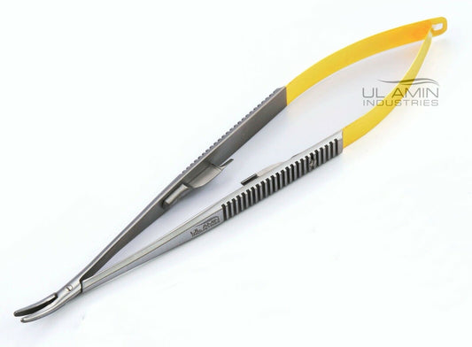 UL AMIN TC Castroviejo Needle Holder 5.5" 14cm Curved Orthodontic Dental Micro Surgery Surgical Instrument