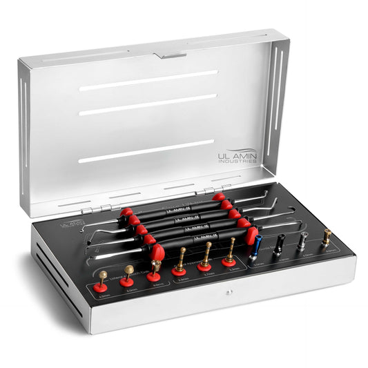 Platinum Sinus Lift Kit Dental Implant Lateral and Crestal Approach with stoppers Diamond Burs High Quality Titanium Coated