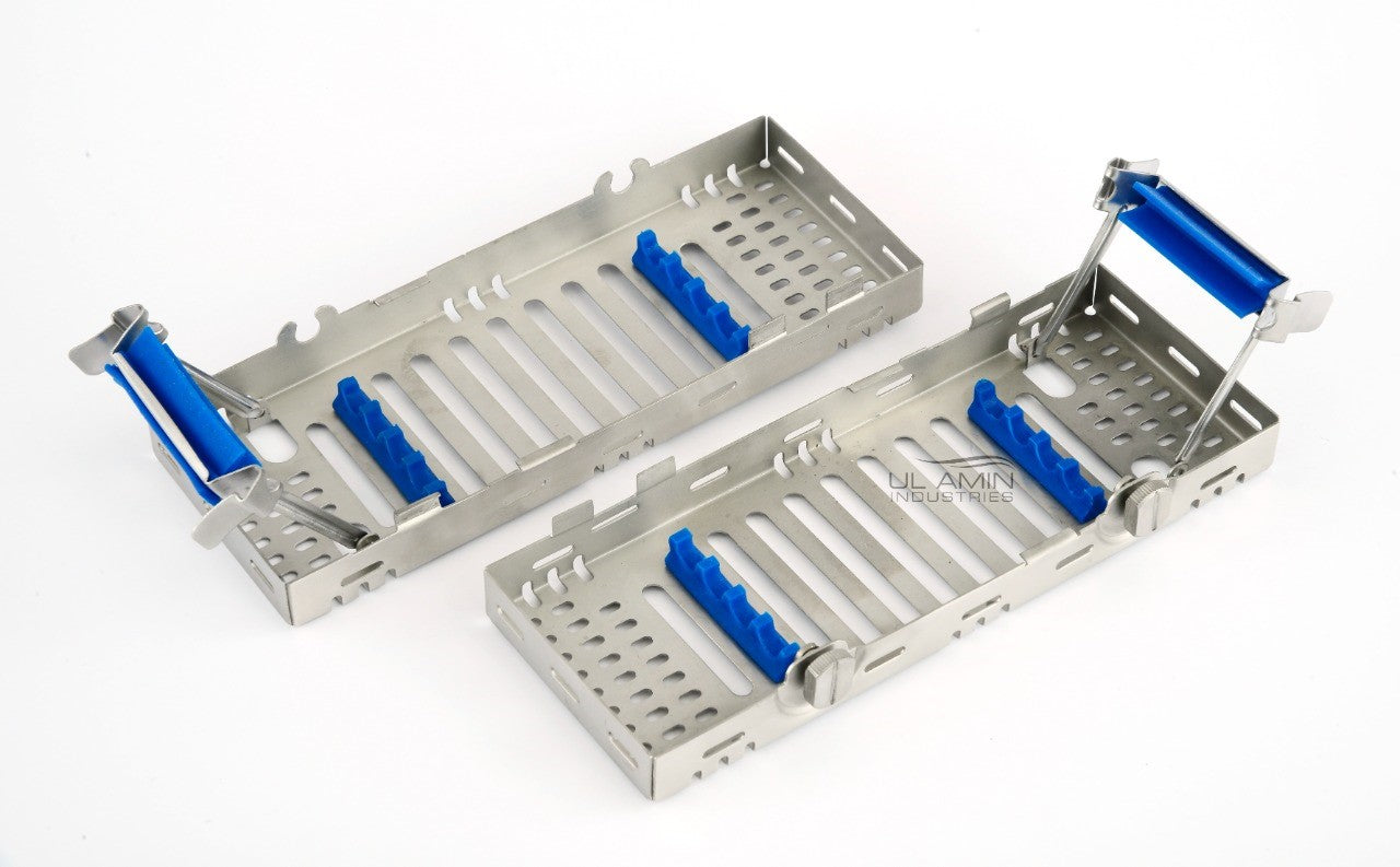 Double Decker Dental Surgical Sterilization Autoclave Cassette Stainless Steel for 8 Instruments