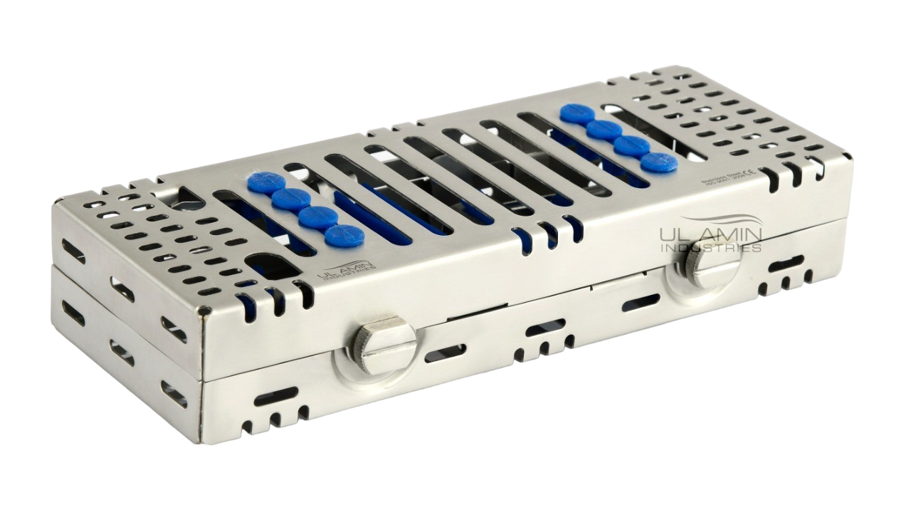 Double Decker Dental Surgical Sterilization Autoclave Cassette Stainless Steel for 8 Instruments