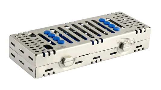 Double Decker Dental Surgical Sterilization Autoclave Cassette Stainless Steel for 8 Instruments