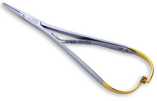 UL AMIN TC Mathieu Needle Holder 14cm 18cm Slim Tips Dental Instrument Tungsten Carbide Gold Stainless Steel CE