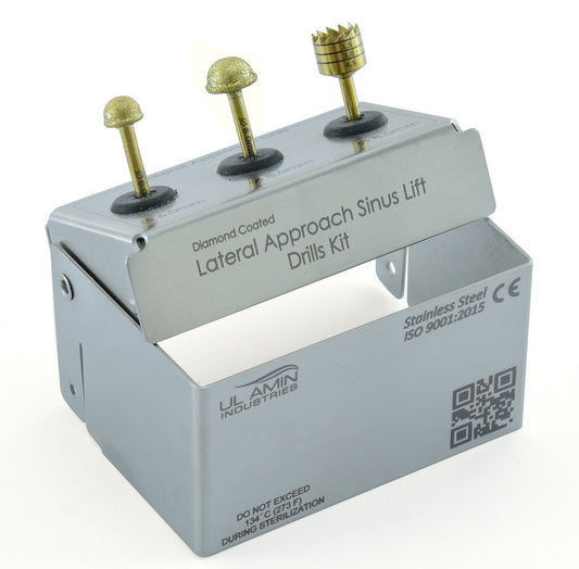 Dental Lateral & Crestal Approach Diamond Burs Kit Sinus Lift Surgery Stainless Steel UL AMIN CE