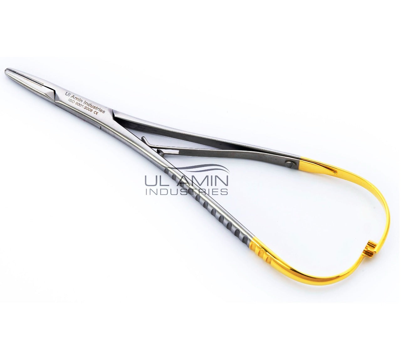 UL AMIN TC Mathieu Needle Holder 14cm 18cm Serrated Tips Dental Instrument Tungsten Carbide Gold Stainless Steel CE