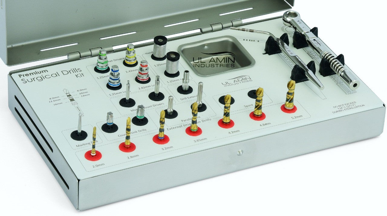Premium Surgical Drills Kit Dental Implant Tools Torque Hex Drivers Universal Stainless Steel Surgical CE